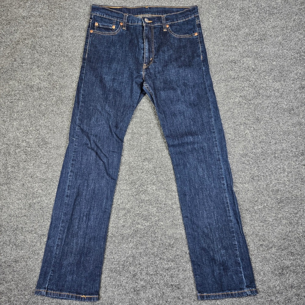 Levi's 513 Jeans Men 33x32(30) Slim Straight Dark Wash Denim Casual Stretch Blue